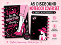 Women Empowerment A5 Notebook Cover 3MF Set | Motivational Pink Front, Back & Rings | 3D Printable Digital File