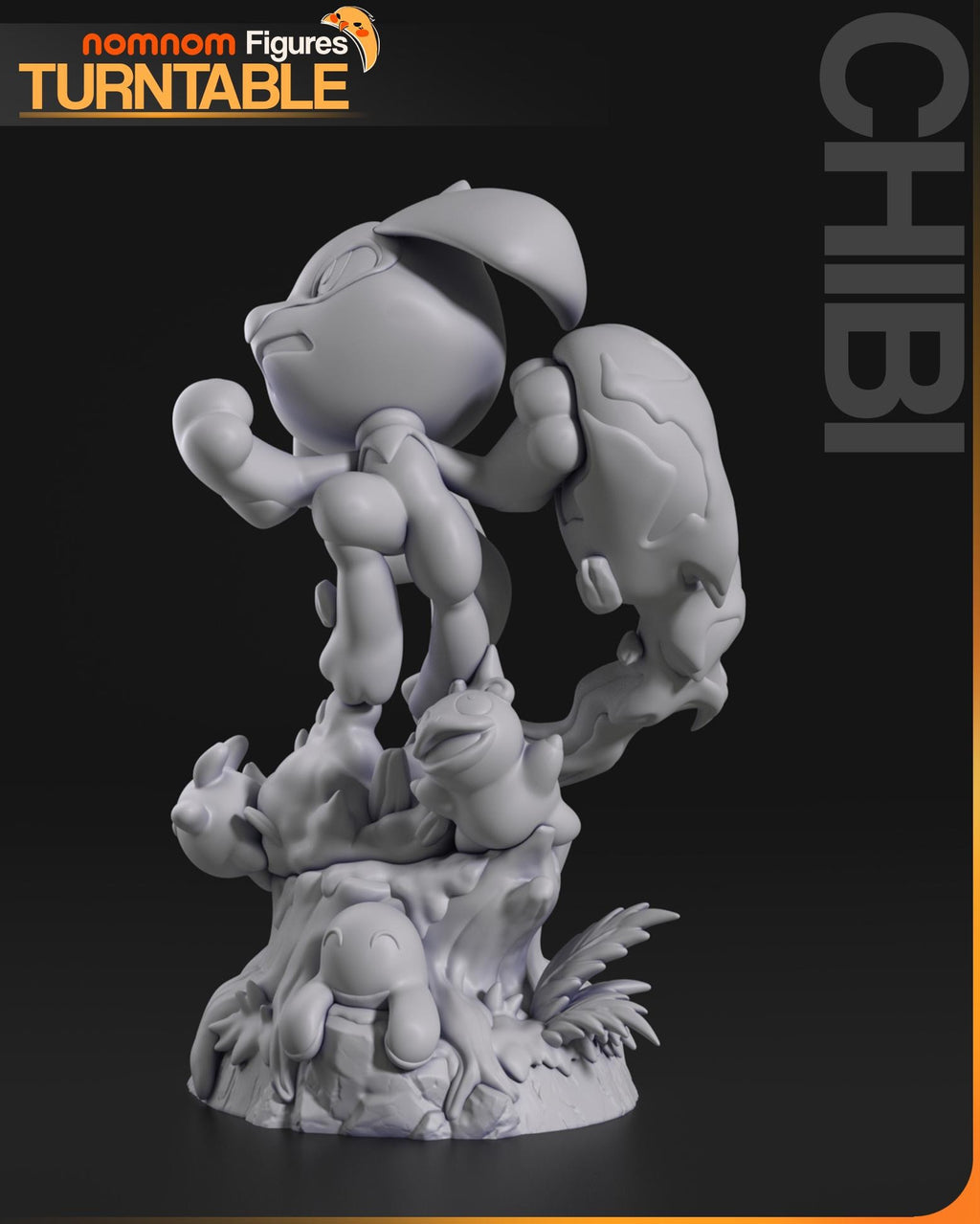 Chibi Blue Spirit Wolf Figurine | Unpainted Resin Collectible | Fantasy Creature Garage Kit