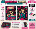 Notebook Cover 3MF File | Cute Comic Spiral Notebook Cover | 3D Print Ready Front Back Cover | 3:1 Spiral Binder Rings | Digital Download
