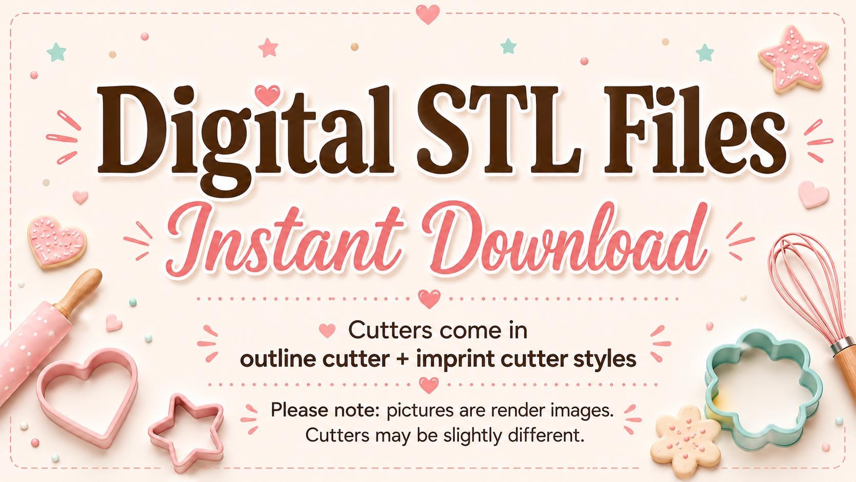 Blue Puppy Cookie Cutter STL Files | Heeler Cookie Imprint Stamp Bundle (Digital Download)
