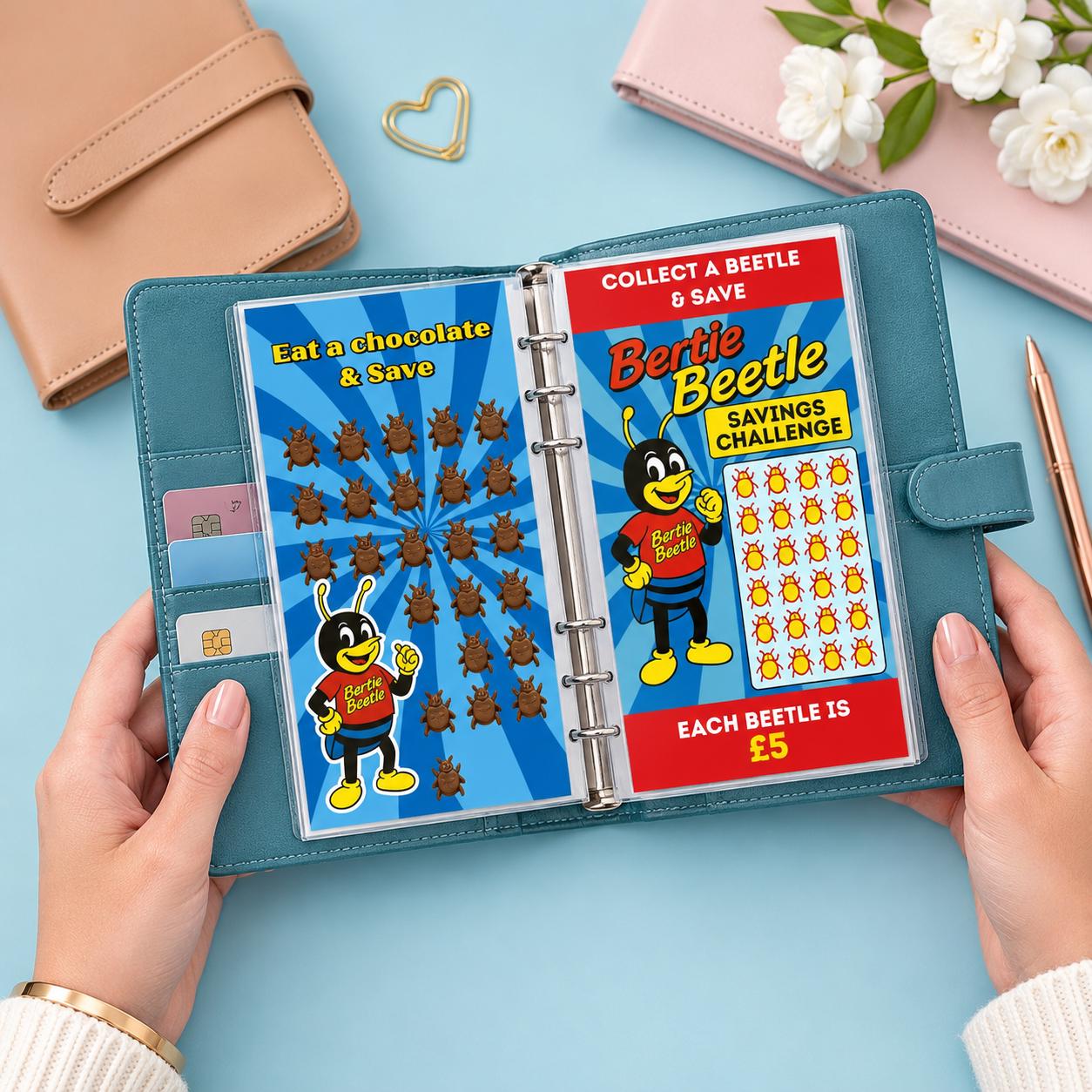 Bertie Beetle Saving Challenge Card Bundle | Bring back 90s Memories | Cash Savings