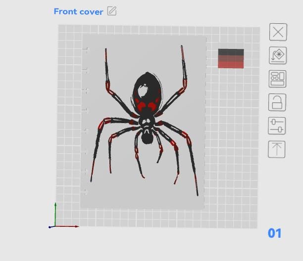 Spider A5 Notebook Cover 3MF File | Gothic Discbound Journal Cover | Spooky Planner Cover | Horror 3D Print Digital Download