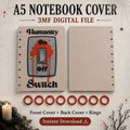 Humanity Switch A5 Notebook Cover 3MF File | Horror Discbound Journal Cover | Spooky Gothic Planner Cover | 3D Print Digital Download