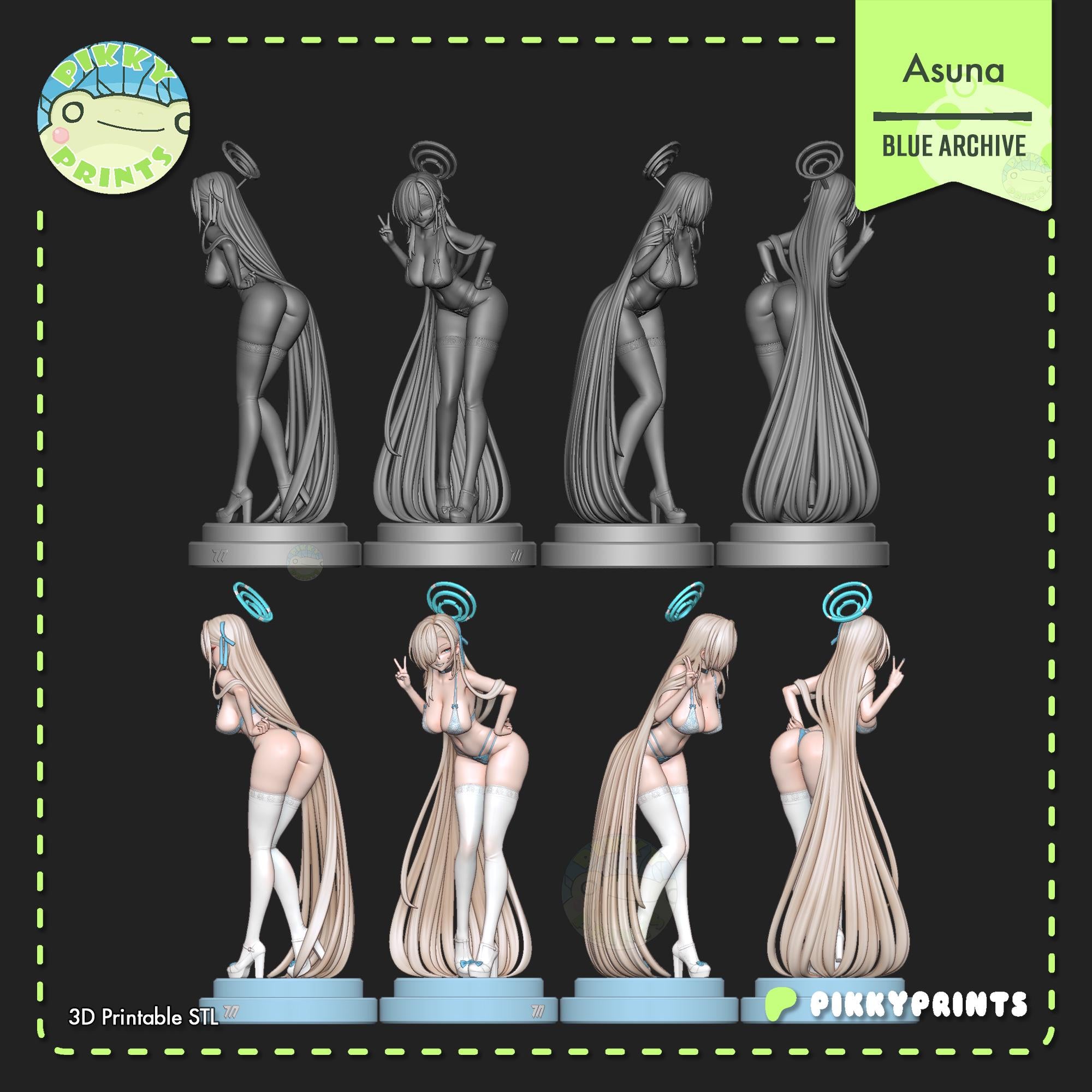 Anime Bikini Girl Resin Figure | Unpainted Hobby Painting Kit | 3D Printed Collector Garage Kit Display Model