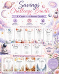 Space Savings Challenge Bundle | 9 Printable Cards + 4 Seasonal Trackers (Digital Download)
