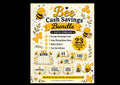 Bee Cash Stuffing Printable Bundle: Savings Challenges, Game Money & Banked Cash Buffer Cards