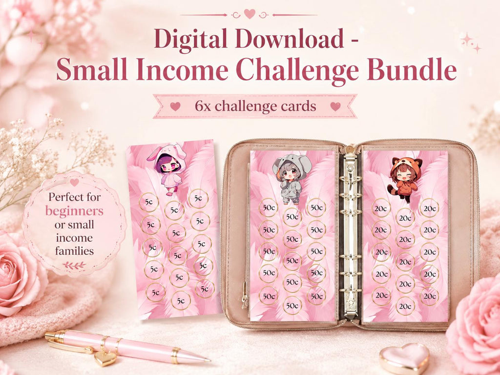 Kawaii Anime Girl Savings Challenge: Budget Binder Printable (Digital Download)