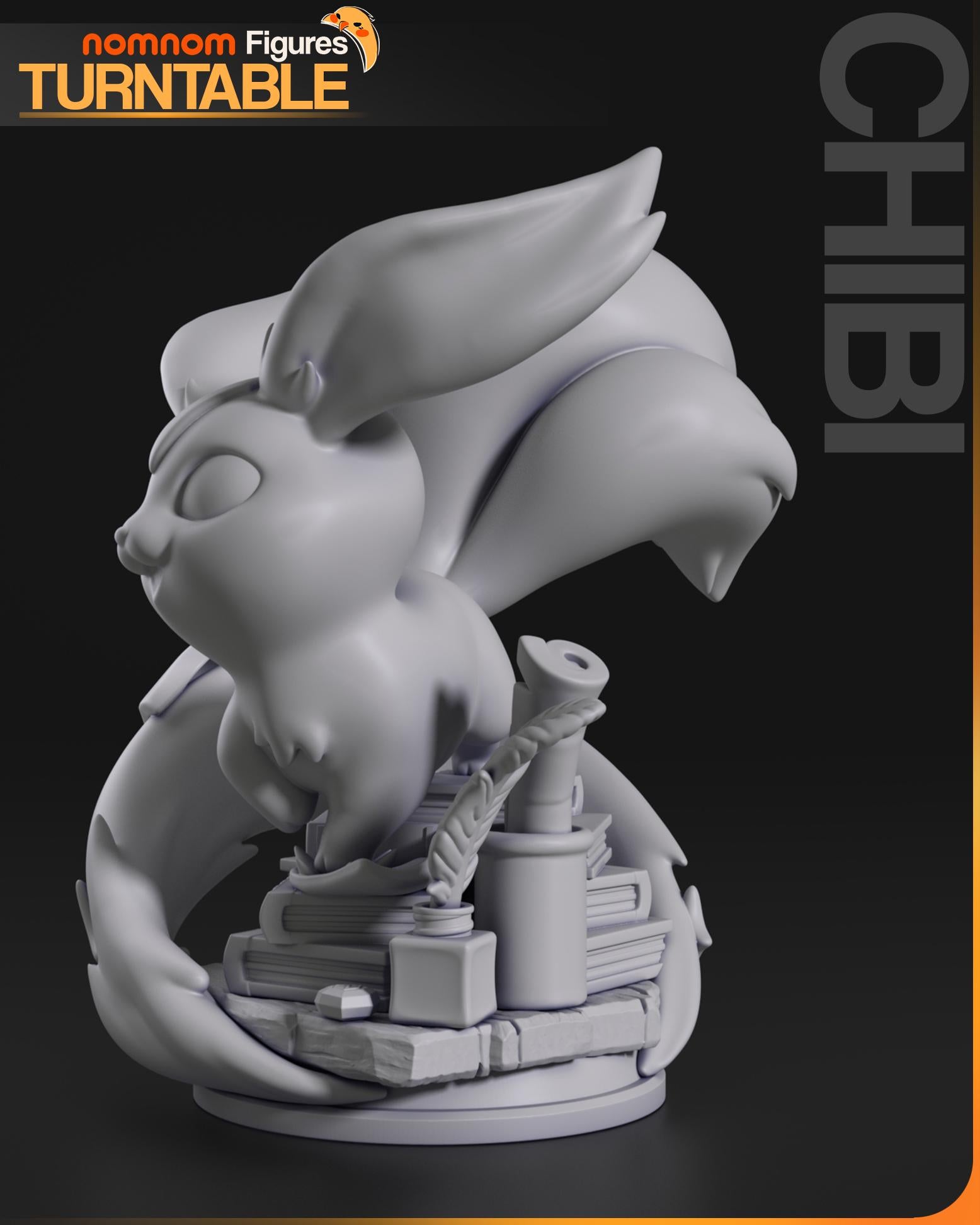 Chibi Crystal Fox Creature Figurine | Unpainted Resin Figure | Fantasy Garage Kit | Paint Your Own Model