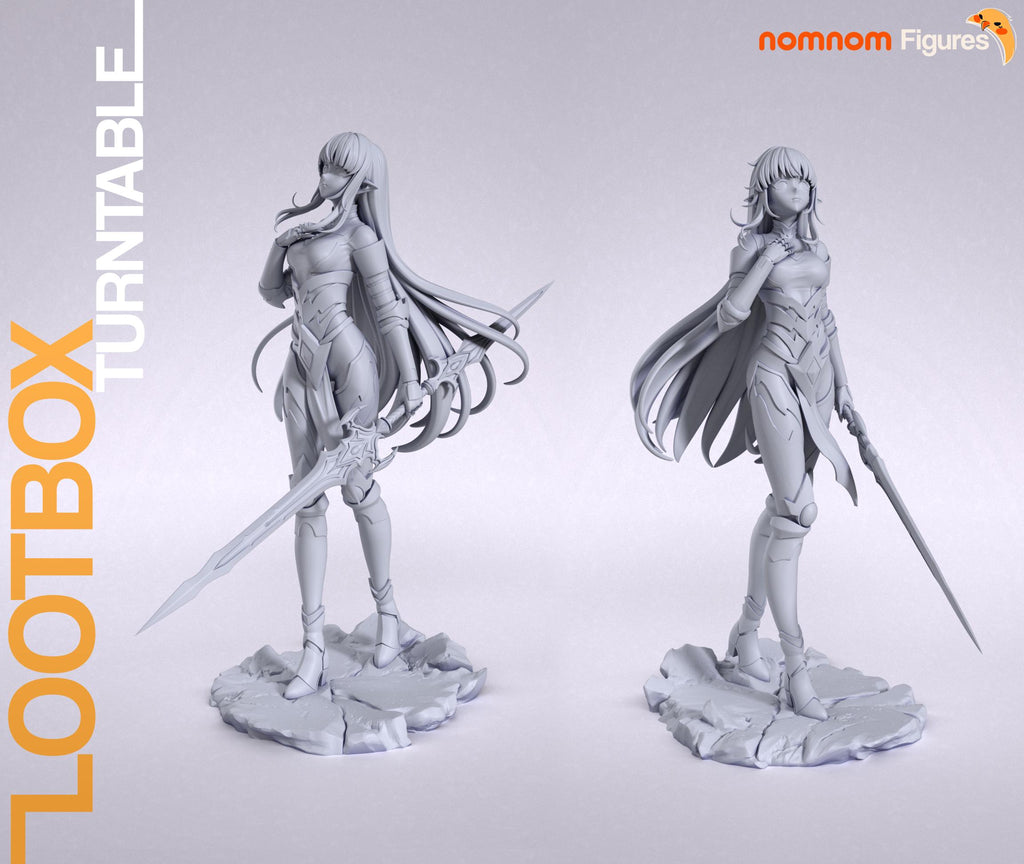 Crimson Demon Girl Figurine | Unpainted Resin Collectible | Fantasy Warrior Garage Kit | Paint Your Own Model