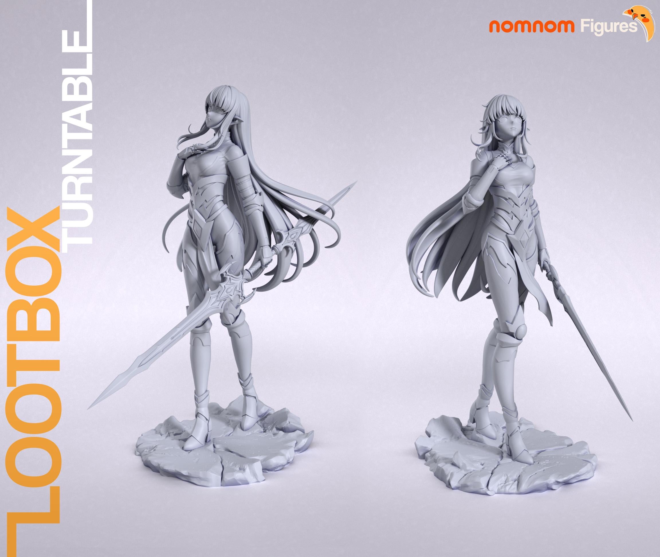 Crimson Demon Girl Figurine | Unpainted Resin Collectible | Fantasy Warrior Garage Kit | Paint Your Own Model