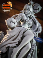 Halloween Ghost Girl Figurine | 75mm Unpainted Resin Model | Cute Spooky Collectible | Garage Kit