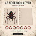 Spider A5 Notebook Cover 3MF File | Gothic Discbound Journal Cover | Spooky Planner Cover | Horror 3D Print Digital Download