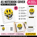A5 Melting Smiley Skull Notebook Cover 3MF, Multicolour 3D Printable Set