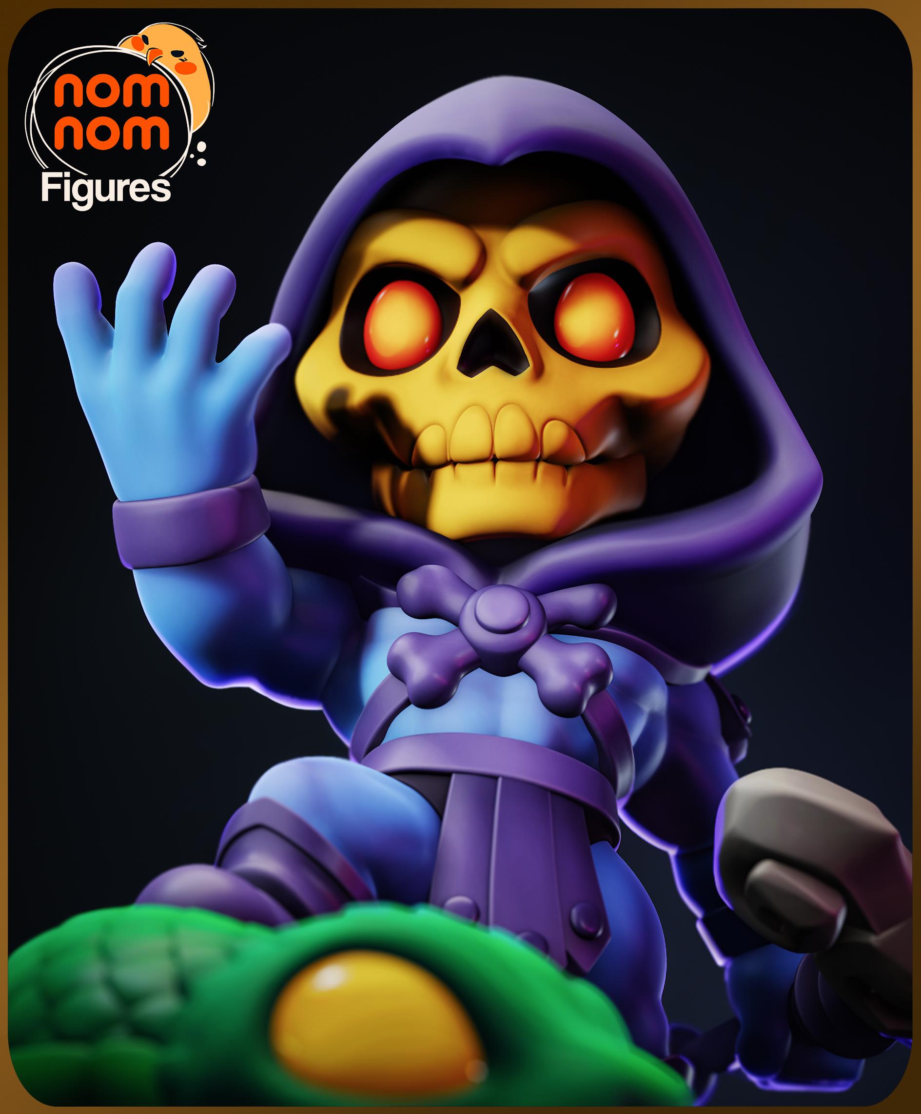 Chibi Skull Villain Figurine | Unpainted Resin Figure | Dark Fantasy Garage Kit | DIY Paintable Model