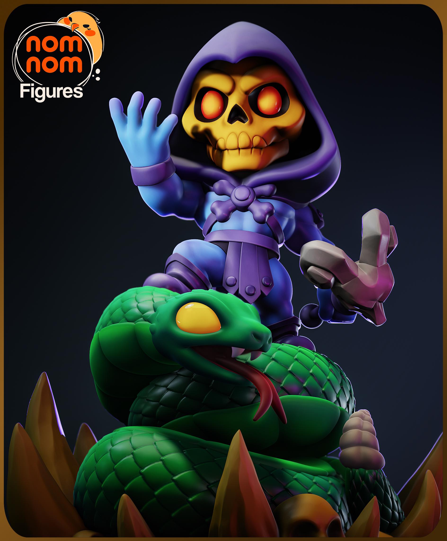 Chibi Skull Villain Figurine | Unpainted Resin Figure | Dark Fantasy Garage Kit | DIY Paintable Model