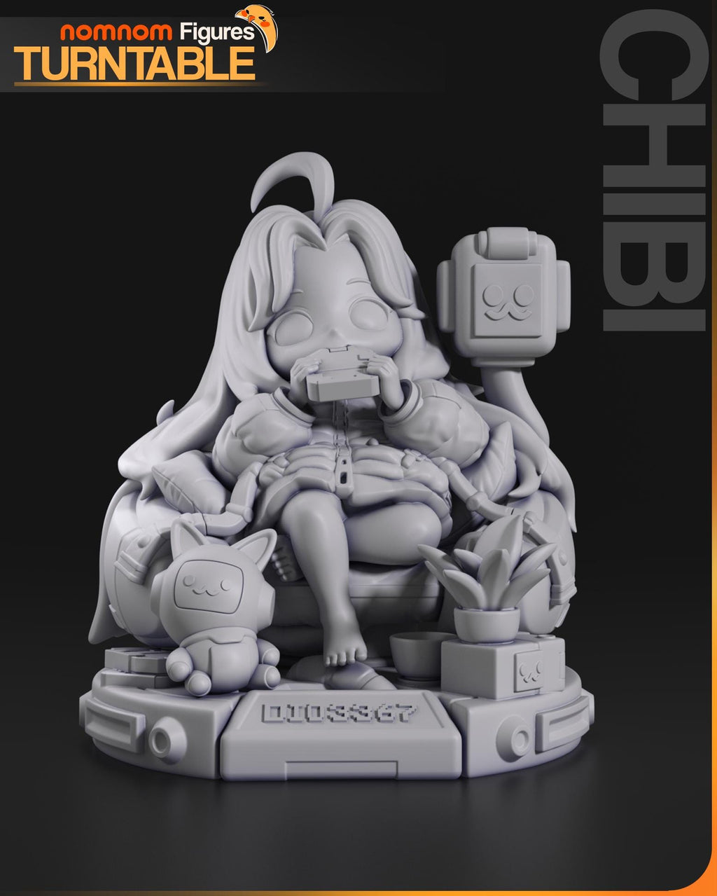Chibi Sci-Fi Girl Figurine | Unpainted Resin Garage Kit | 3D Printed Collectible | DIY Painting Model