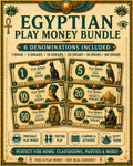 Egyptian Play Money Printable | Ancient Egypt Pretend Money 1 5 10 20 50 100 Dinars | Kids Learning Activity Digital Download | PDF