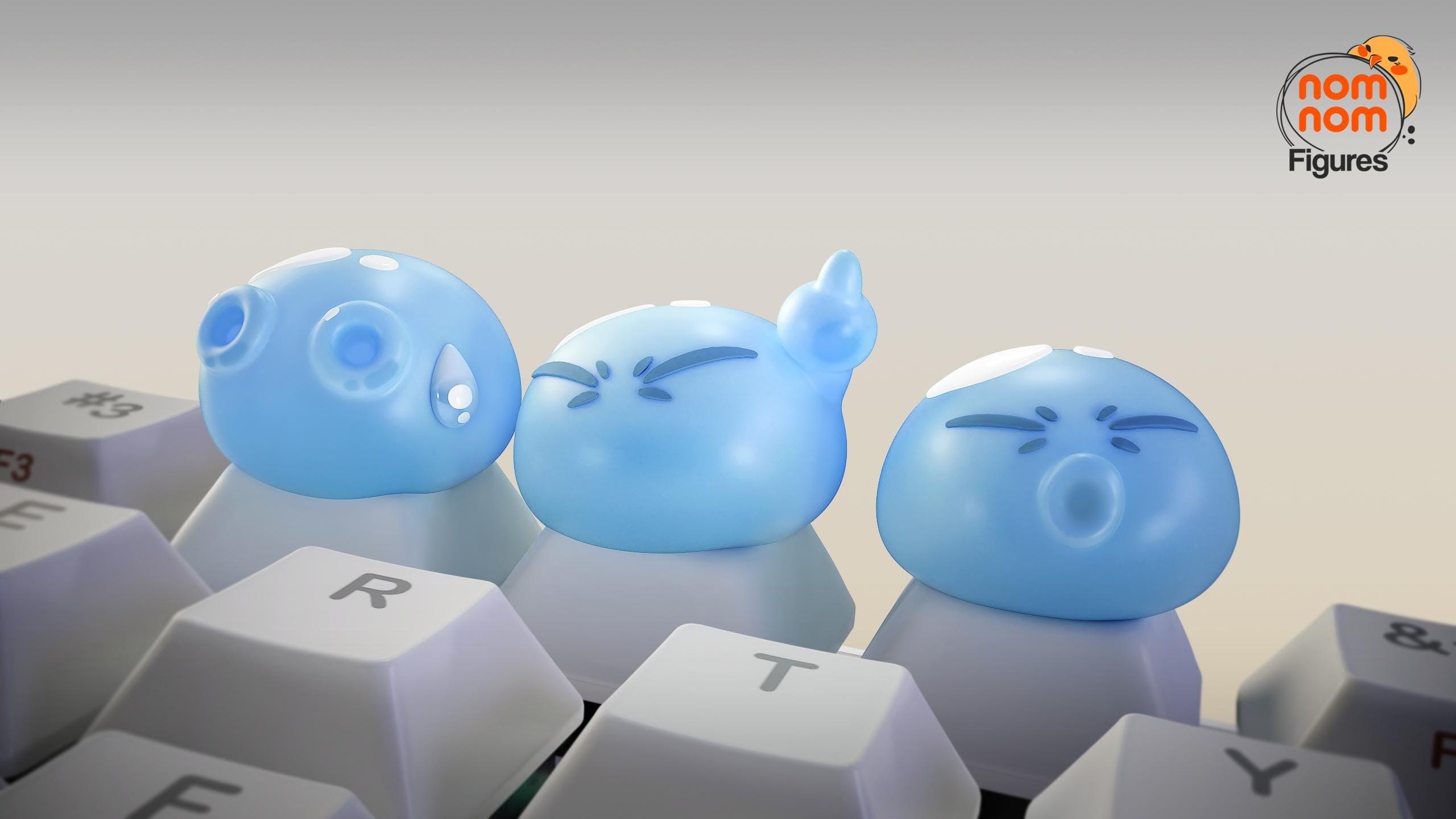 Cute Slime Artisan Keycap | Unpainted Resin Keyboard Cap | DIY Painting Hobby Kit | Gamer Gift