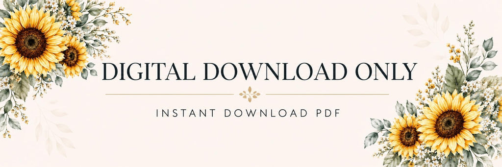 Sunflower Wellness Diary Printable Planner | Daily Journal, Habit Tracker (Digital Download)