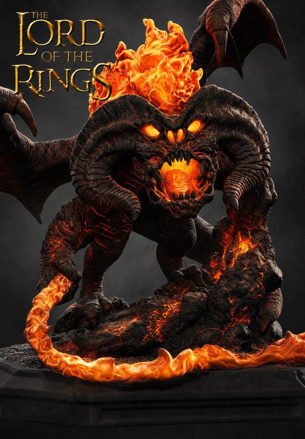 Fire Demon Mini Figurine | Unpainted Resin Garage Kit | Fantasy Monster Model | Paint Your Own Figure