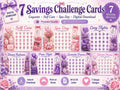 7 Savings Challenge Cards Printable Bundle, Coquette Self-Care & Spa Day, Cash Envelope Budget Binder Inserts, Digital Download