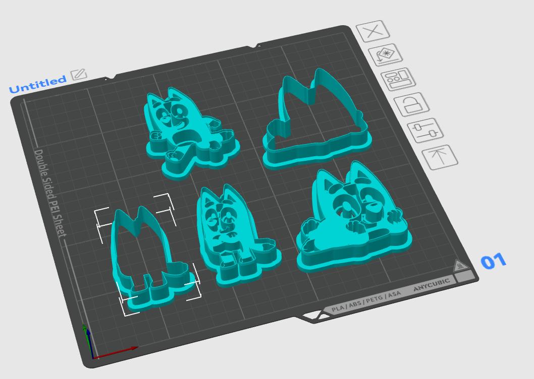Blue Puppy Cookie Cutter STL Files | Heeler Cookie Imprint Stamp Bundle (Digital Download)