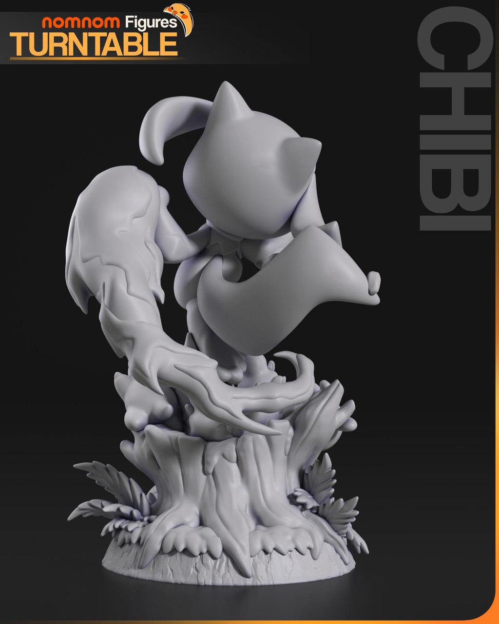 Chibi Blue Spirit Wolf Figurine | Unpainted Resin Collectible | Fantasy Creature Garage Kit