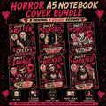 Pink Horror A5 Discbound Notebook Cover Bundle, 6 Spooky 4 Colour 3MF Files, Front Back Rings, Digital Download