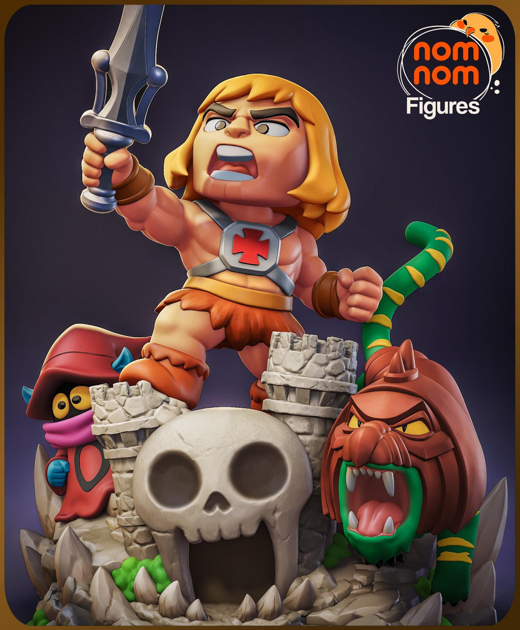 Chibi Barbarian Warrior Figurine | Unpainted Resin Figure | Fantasy Garage Kit | Resin Printed Collectible