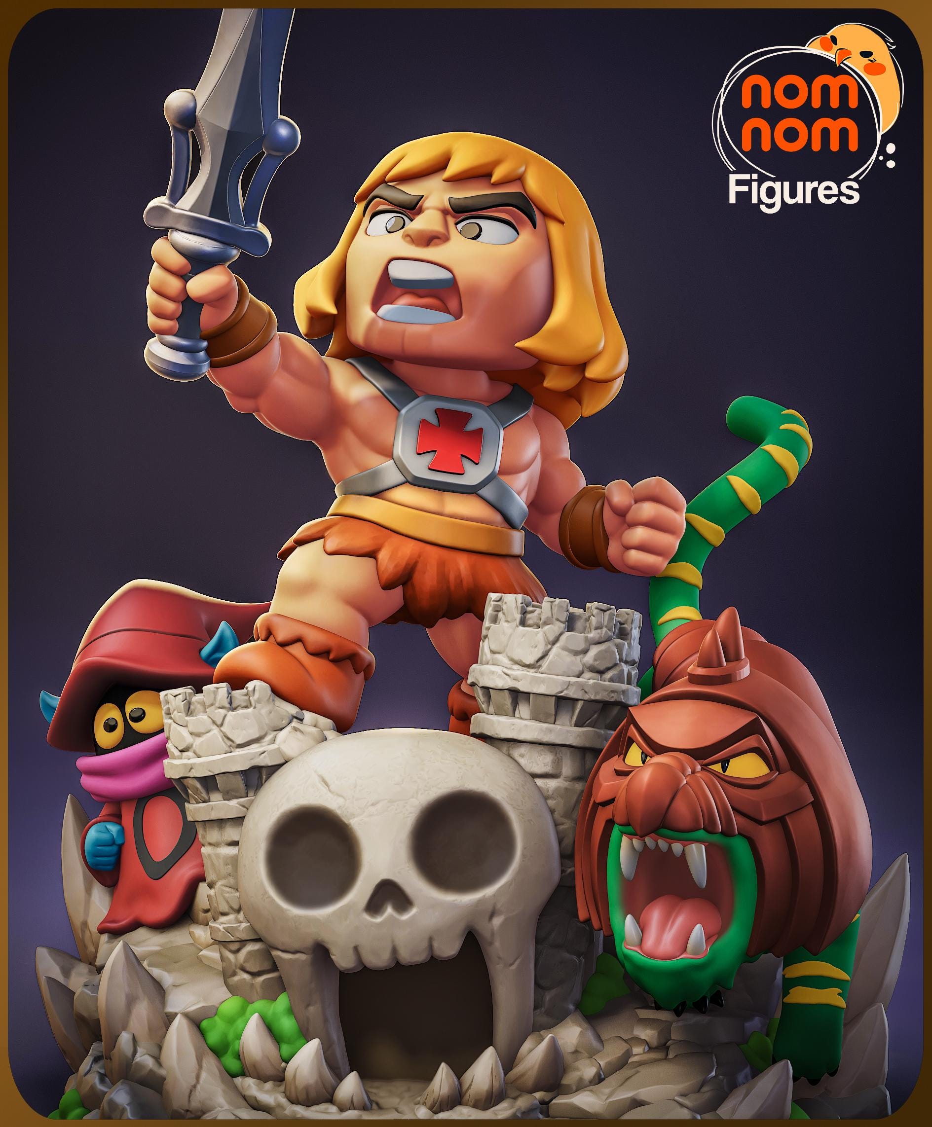 Chibi Barbarian Warrior Figurine | Unpainted Resin Figure | Fantasy Garage Kit | Resin Printed Collectible