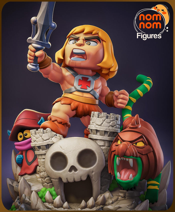 Chibi Barbarian Warrior Figurine | Unpainted Resin Figure | Fantasy Garage Kit | Resin Printed Collectible