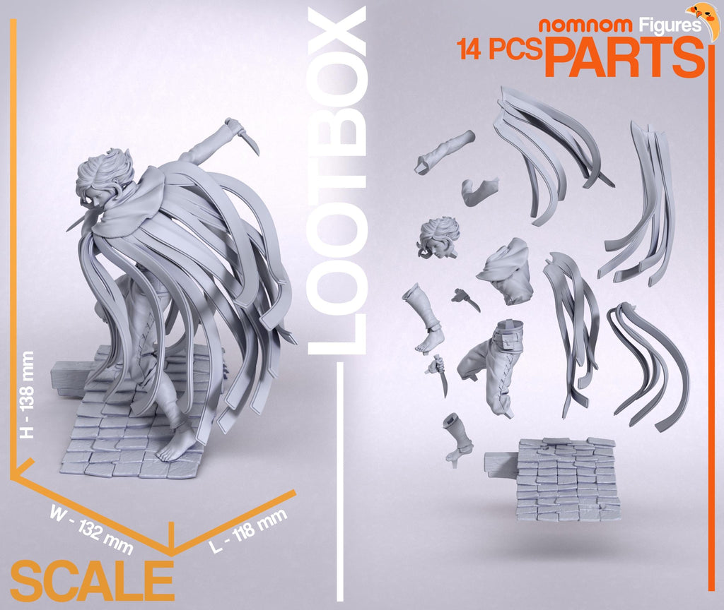 Shadow Assassin Fantasy Figurine | Unpainted Resin Collectible | Paint Your Own Garage Kit