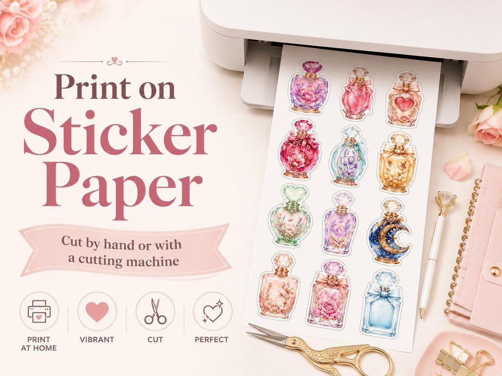 Perfume Bottle PNG Clipart Bundle, 25 Watercolor Floral Stickers for Journals and Scrapbooking