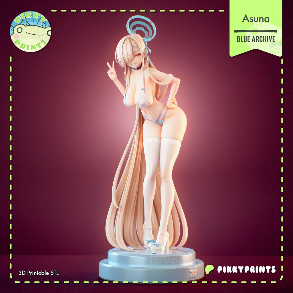Anime Bikini Girl Resin Figure | Unpainted Hobby Painting Kit | 3D Printed Collector Garage Kit Display Model