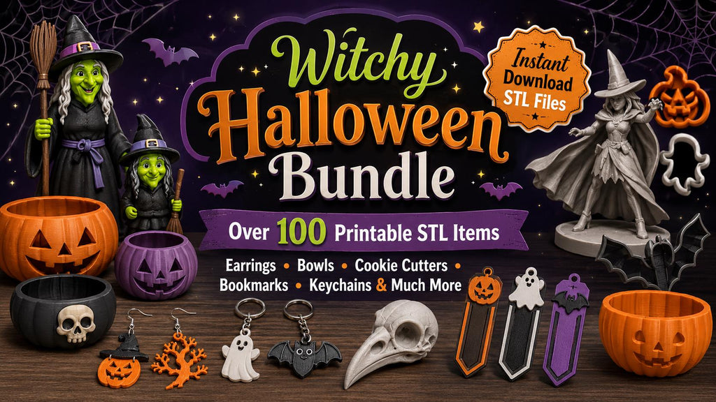 Witchy Halloween STL Bundle, 100+ 3D Print Files (Instant Download)