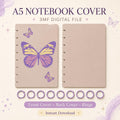 Butterfly A5 Notebook Cover 3MF File | Discbound Journal Cover | Cute Floral Butterfly Planner Cover | 3D Print File | Instant Download