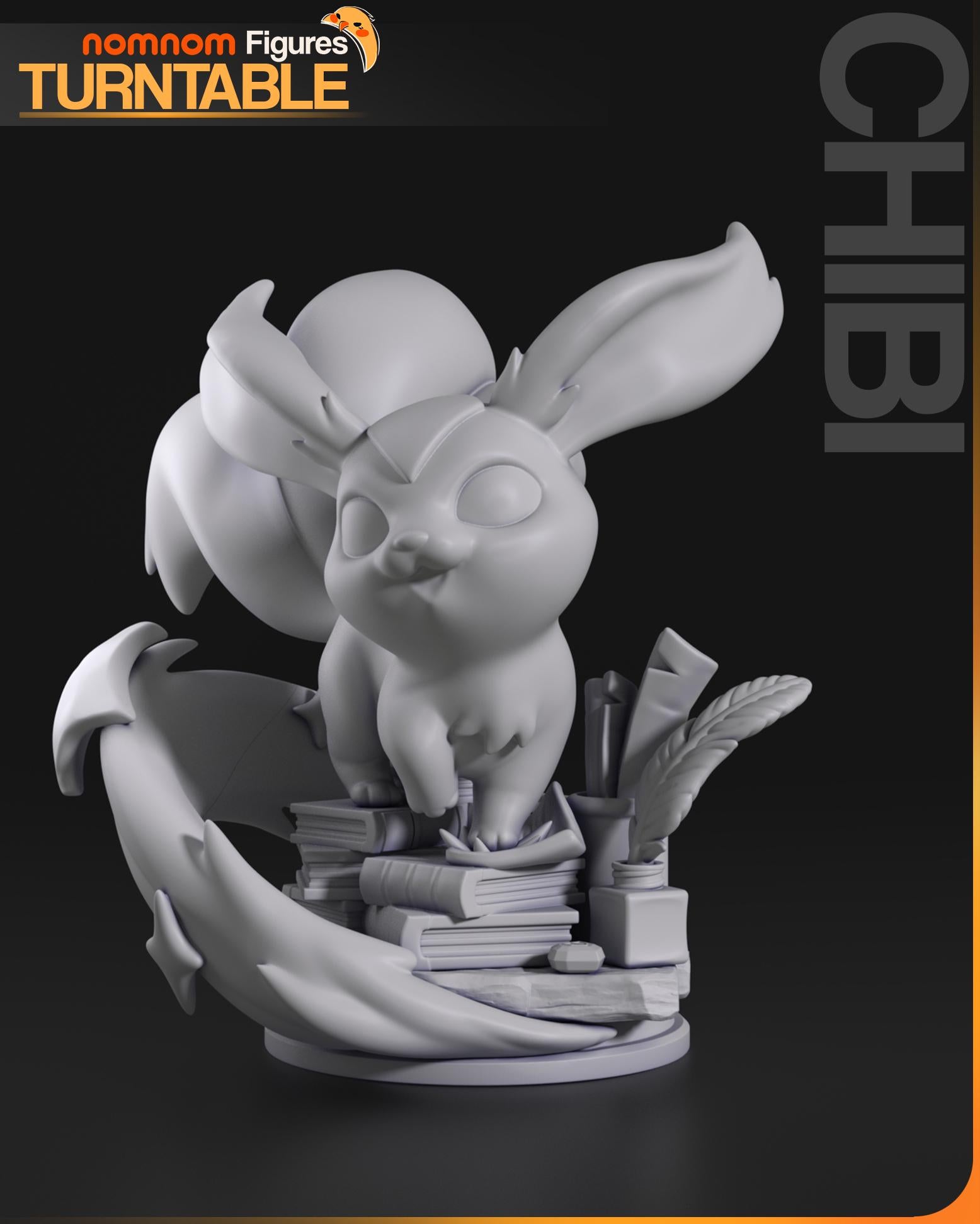 Chibi Crystal Fox Creature Figurine | Unpainted Resin Figure | Fantasy Garage Kit | Paint Your Own Model