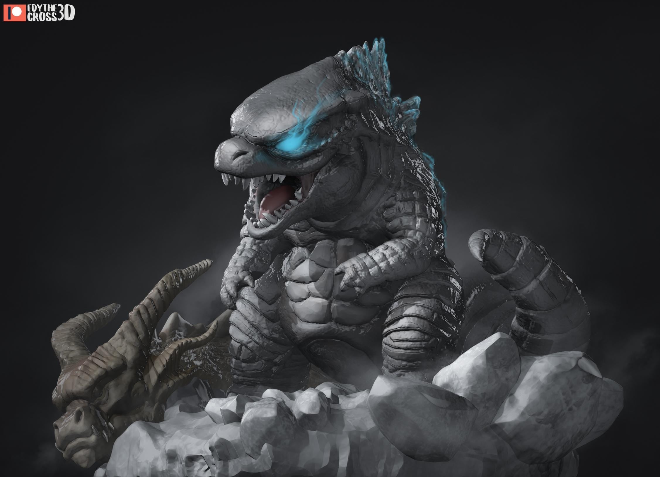 Titan Monster Duo Figurine | Unpainted Resin Collectible | Fantasy Creature Garage Kit | Display Statue