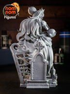 Halloween Ghost Girl Figurine | 75mm Unpainted Resin Model | Cute Spooky Collectible | Garage Kit