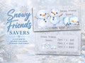 Snowman and Friends Savings Challenge Cards (Instant Download PDF)