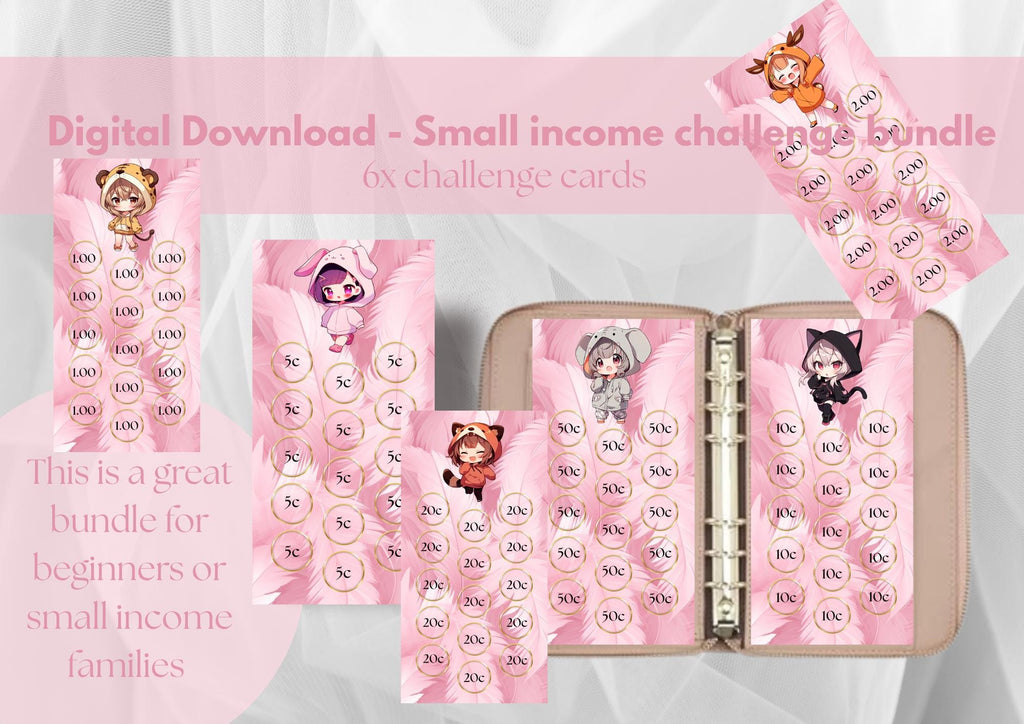 Kawaii Anime Girl Savings Challenge: Budget Binder Printable (Digital Download)