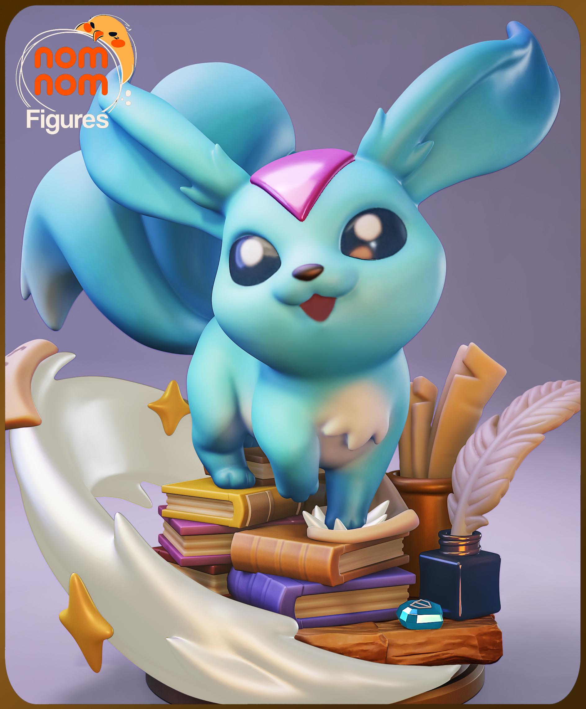 Chibi Crystal Fox Creature Figurine | Unpainted Resin Figure | Fantasy Garage Kit | Paint Your Own Model