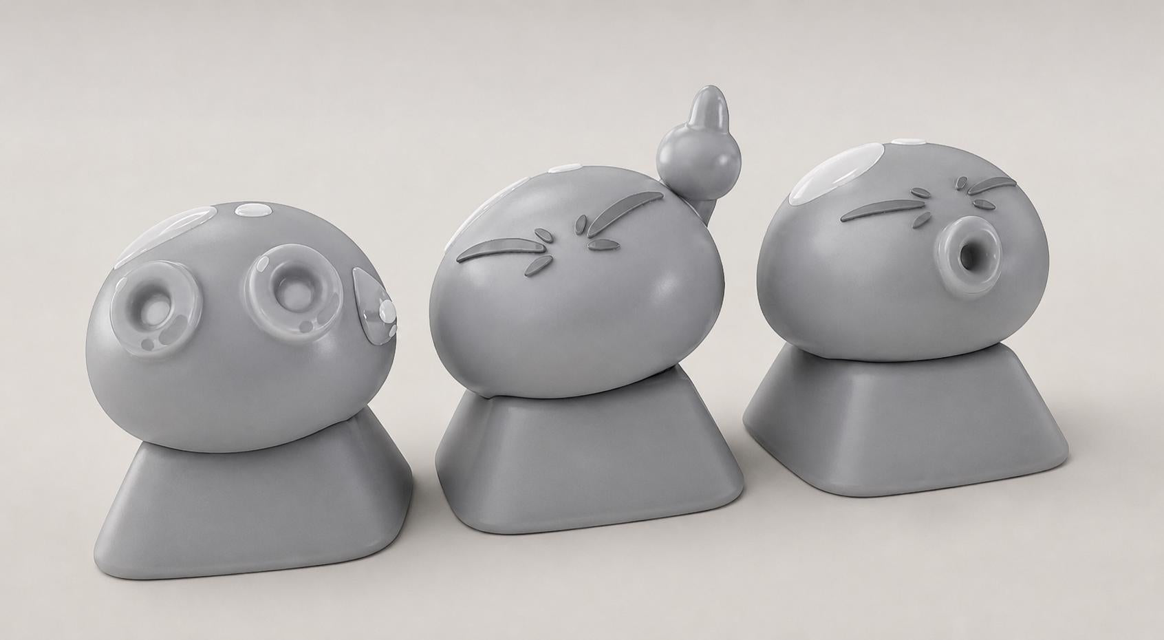 Cute Slime Artisan Keycap | Unpainted Resin Keyboard Cap | DIY Painting Hobby Kit | Gamer Gift