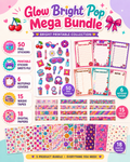 Glow Bright Pop Mega Bundle – Printable Stickers, Digital Papers & Planner Kit