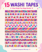 Glow Bright Pop Mega Bundle – Printable Stickers, Digital Papers & Planner Kit
