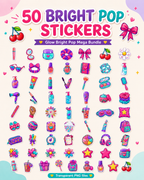 Glow Bright Pop Mega Bundle – Printable Stickers, Digital Papers & Planner Kit