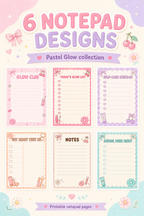 Pastel Glow Mega Bundle | 50 PNG Stickers + Printable Sticker Sheets + Digital Papers