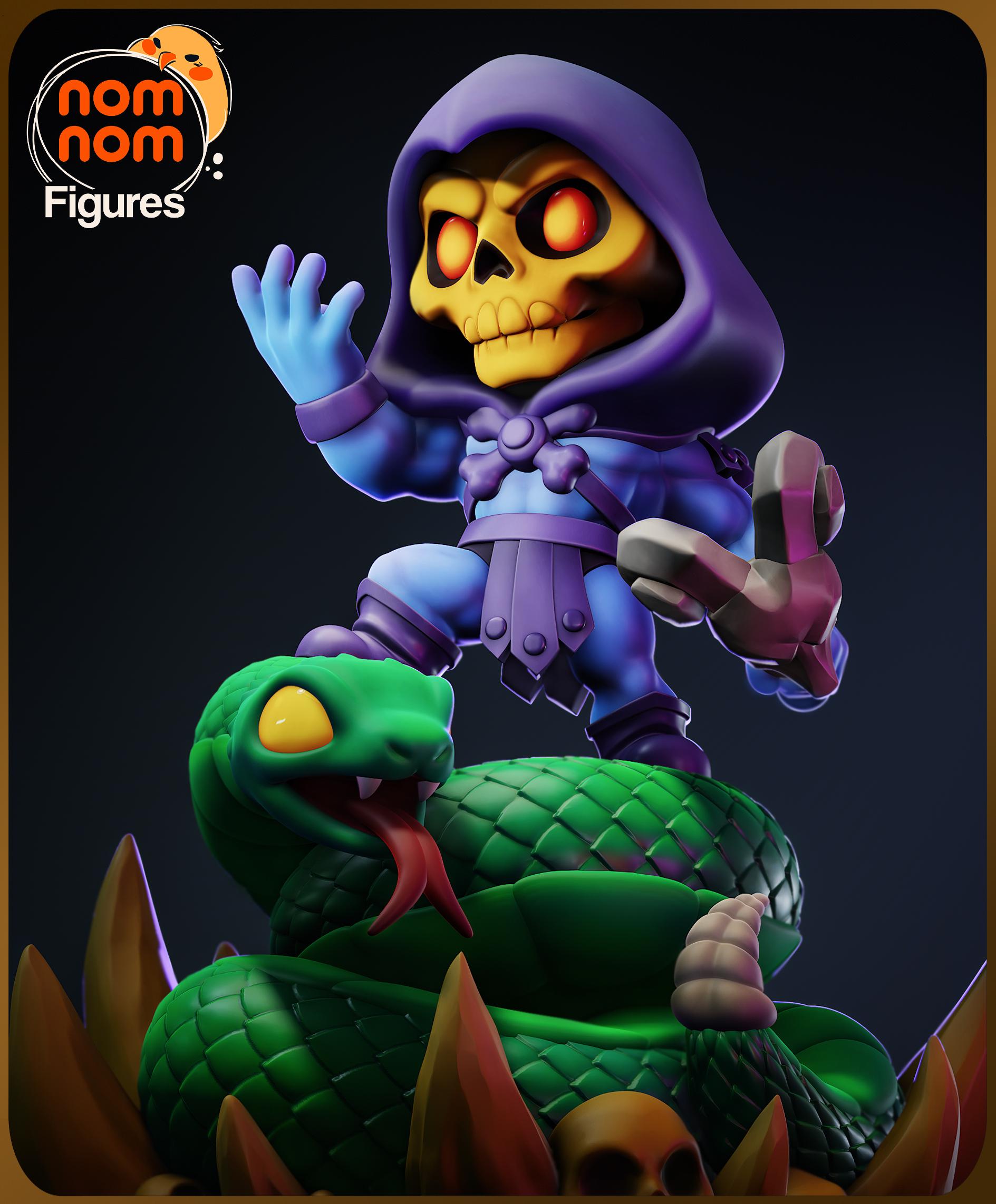 Chibi Skull Villain Figurine | Unpainted Resin Figure | Dark Fantasy Garage Kit | DIY Paintable Model