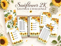 Sunflower 2K Savings Challenge Bundle | Printable Cash Stuffing Tracker (Digital Download)
