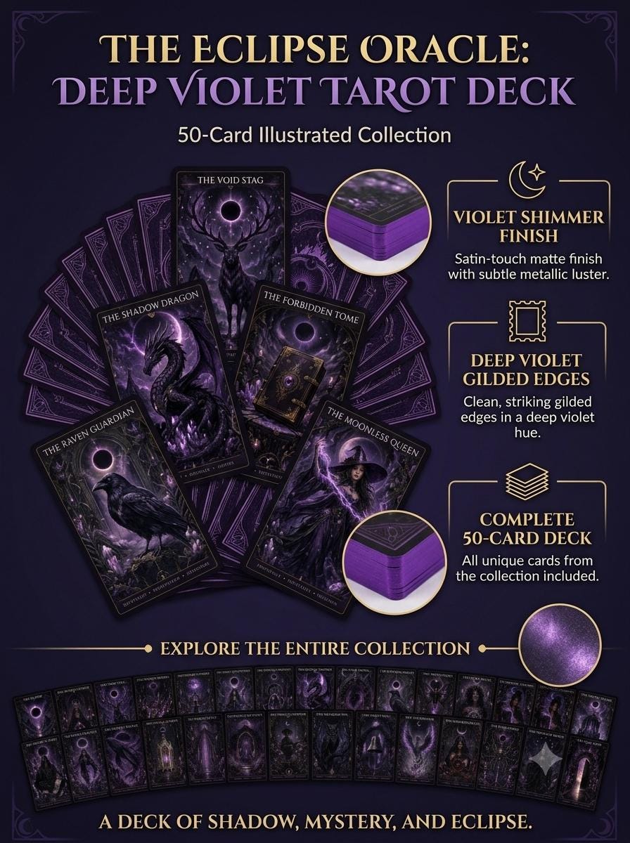 Celestial Moon Oracle Deck | Printable Digital Oracle Cards | Fantasy Witchy Card Deck | Spiritual Divination Cards | Instant Download